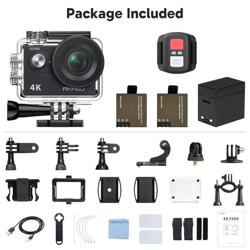AKASO EK7000 4K30fps Action Camera with 128GB MicroSDXC Card Bundle N9066