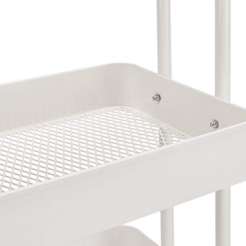 Amazon Basics 3-Tier Rolling Utility Cart with Lockable Wheels, White I730073