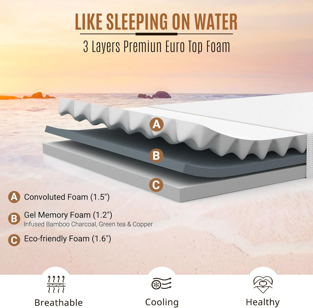 BedStory 12 Inch Queen Mattress, Gel Memory Foam and Innerspring, Made in USA X775