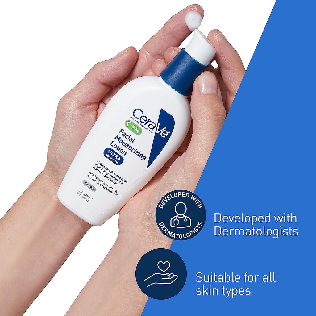 CeraVe PM Facial Moisturizing Lotion Night Cream 3 oz O49360