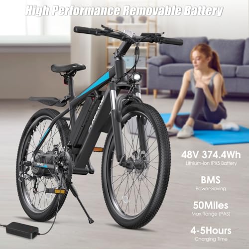 Peak 1000W Electric Mountain Bike for Adults, 26" 48V Commuter Ebike F750633