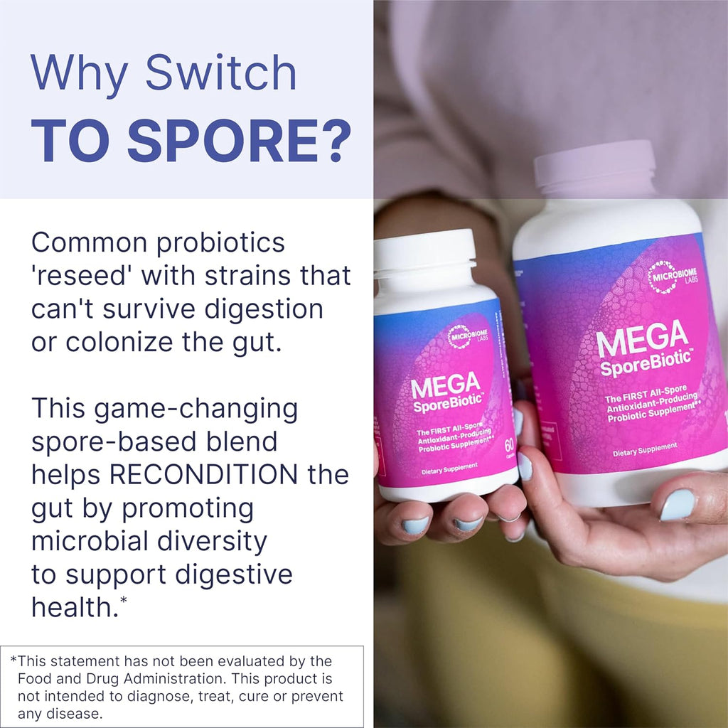 MegaSporeBiotic Spore-Based Probiotic 60 Capsules + MegaMetalliQ Powder 30 Sachets Bundle N494
