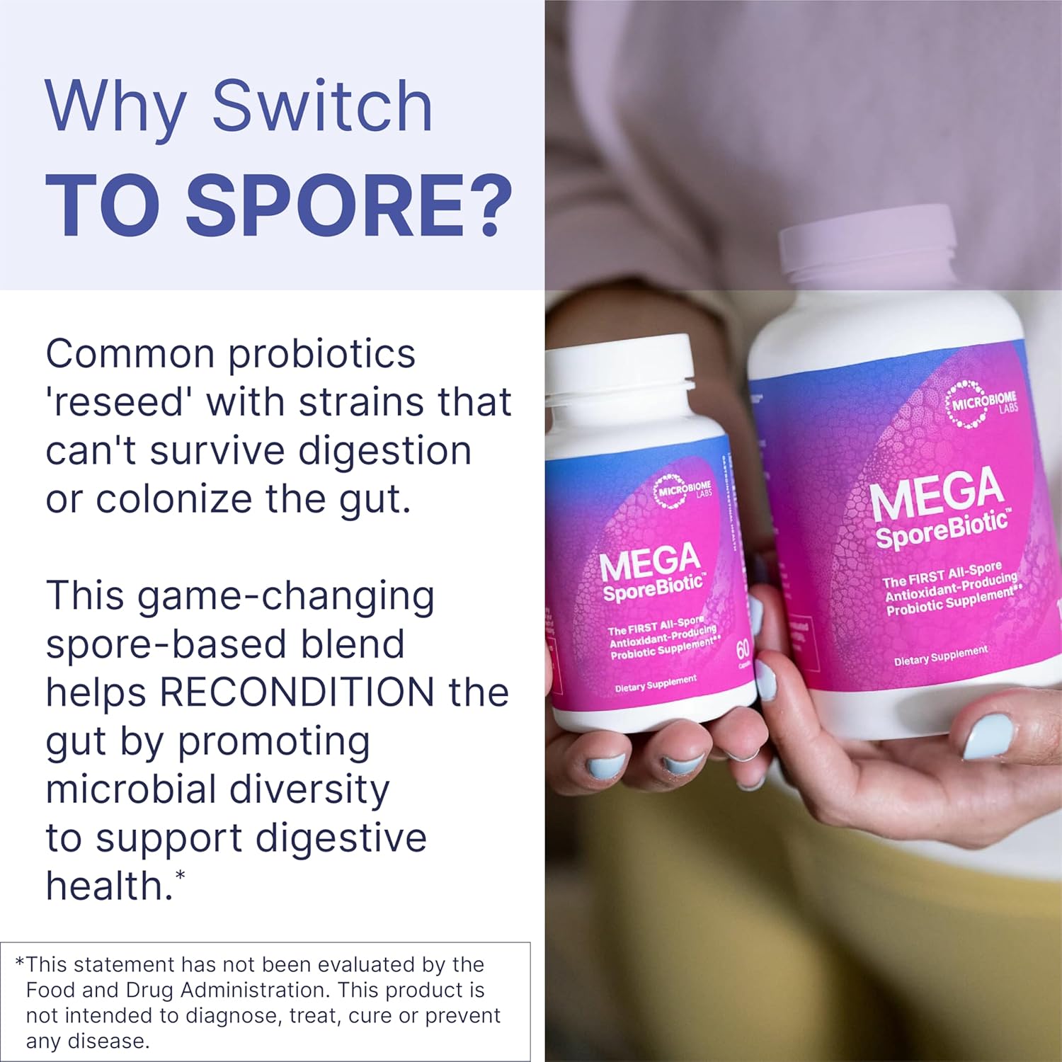 MegaSporeBiotic Spore-Based Probiotic 60 Capsules + MegaMetalliQ Powder 30 Sachets Bundle N494