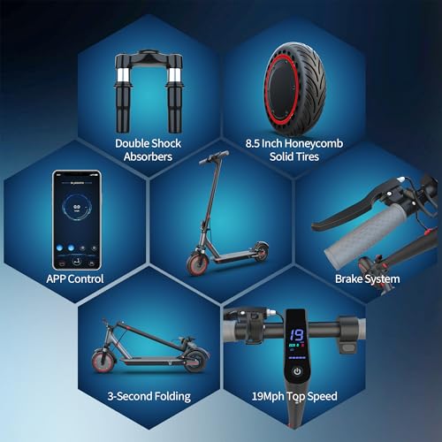Electric Scooter with Dual Suspension, 8.5" Solid Tires, 350W Motor, Foldable O34056