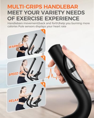 pooboo Elliptical Machine with 16-Level Resistance and LCD Monitor N448672