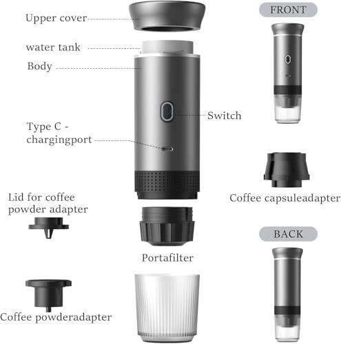 Zcyge Portable Espresso Machine for Travel Camping D4328