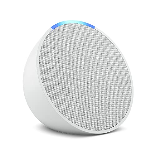 Certified Refurbished Echo Pop smart speaker with Alexa, Glacier White N553