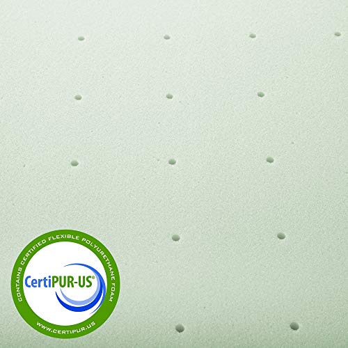 Queen Mattress Topper 2 Inch Ventilated Memory Foam, Green Tea Infusion, CertiPUR-US Certified C500