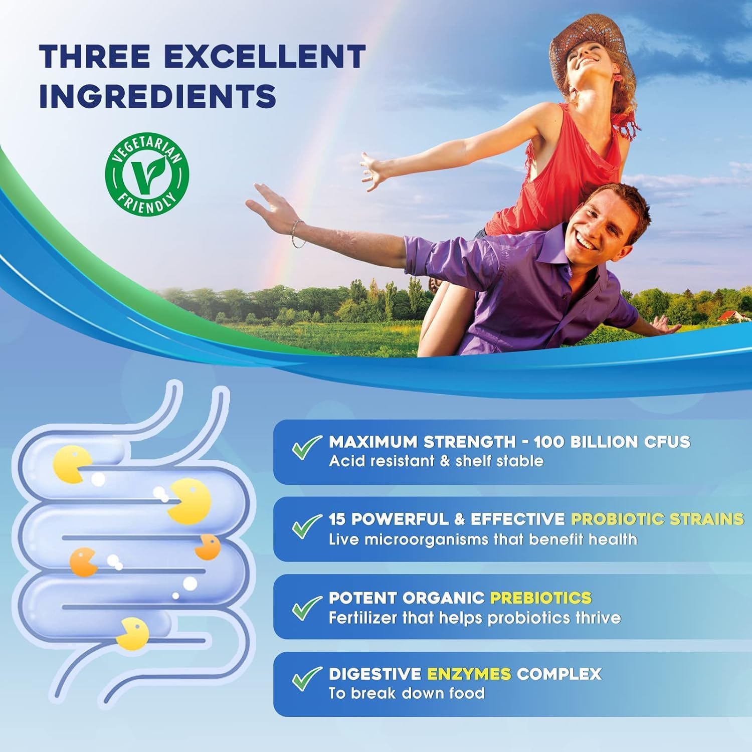 Probiotics for Women & Men - 100 Billion CFU with Digestive Enzymes & Prebiotics J774313