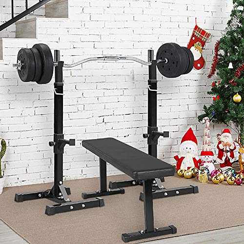 Yaheetech Pair of Adjustable Squat Rack Standard 44-70 Inch Solid Steel Home Gym Z720734