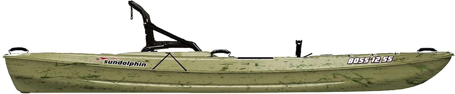 Boss 10 SS Fishing Kayak - Sit On Top One Person Angler Kayak with Rod Holders, Paddle, 12 ft G3658