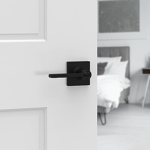 Kwikset Casey Interior Privacy Door Handle with Lock 10 Pack, Matte Black G103018