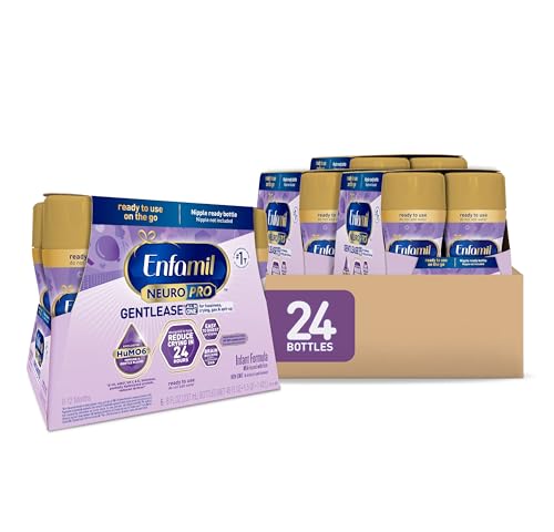 Enfamil NeuroPro Gentlease Baby Formula, Infant Formula Nutrition, Brain Support that has DHA, HuMO6 Immune Blend, Designed to Reduce Fussiness, Crying, Gas & Spit-up in 24 Hrs, 8 Fl Oz, 24 Bottles