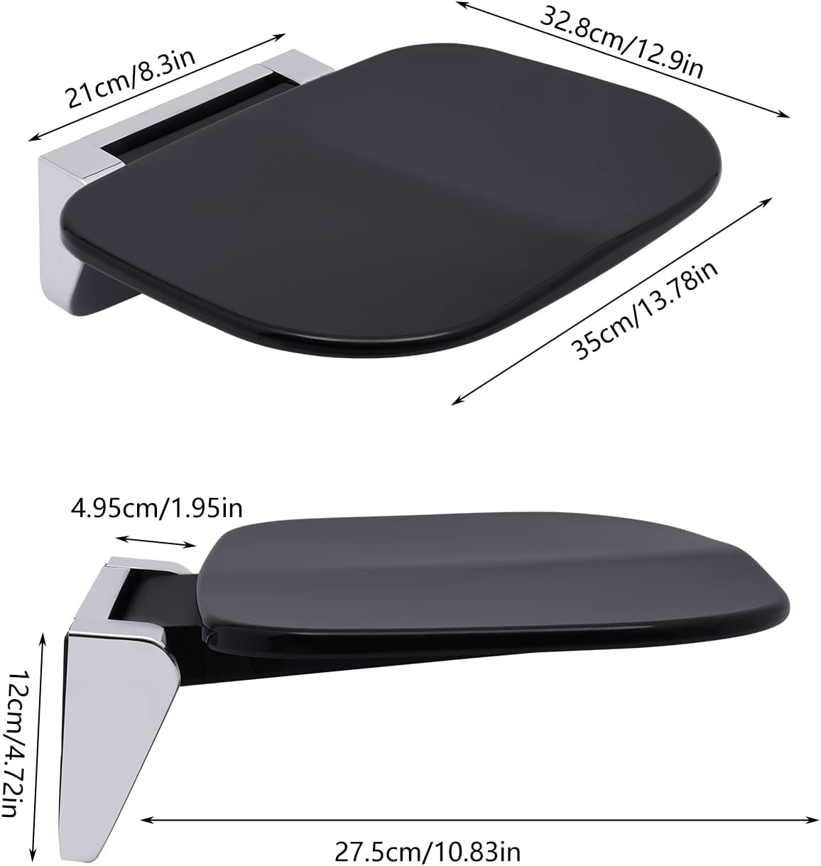 Folding Teak Shower Seat Wall Mounted 440LBS L331479