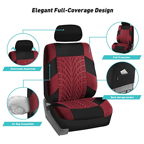 FH Group Car Seat Covers Full Set Gray Cloth Universal Fit Z4838