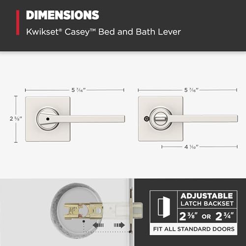Kwikset Casey Interior Privacy Door Handle with Lock 10 Pack, Matte Black G103018