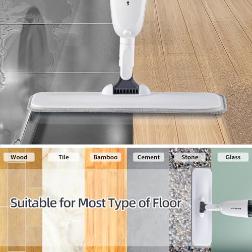 Microfiber Spray Mop for Floor Cleaning with 4 Washable Pads W7412
