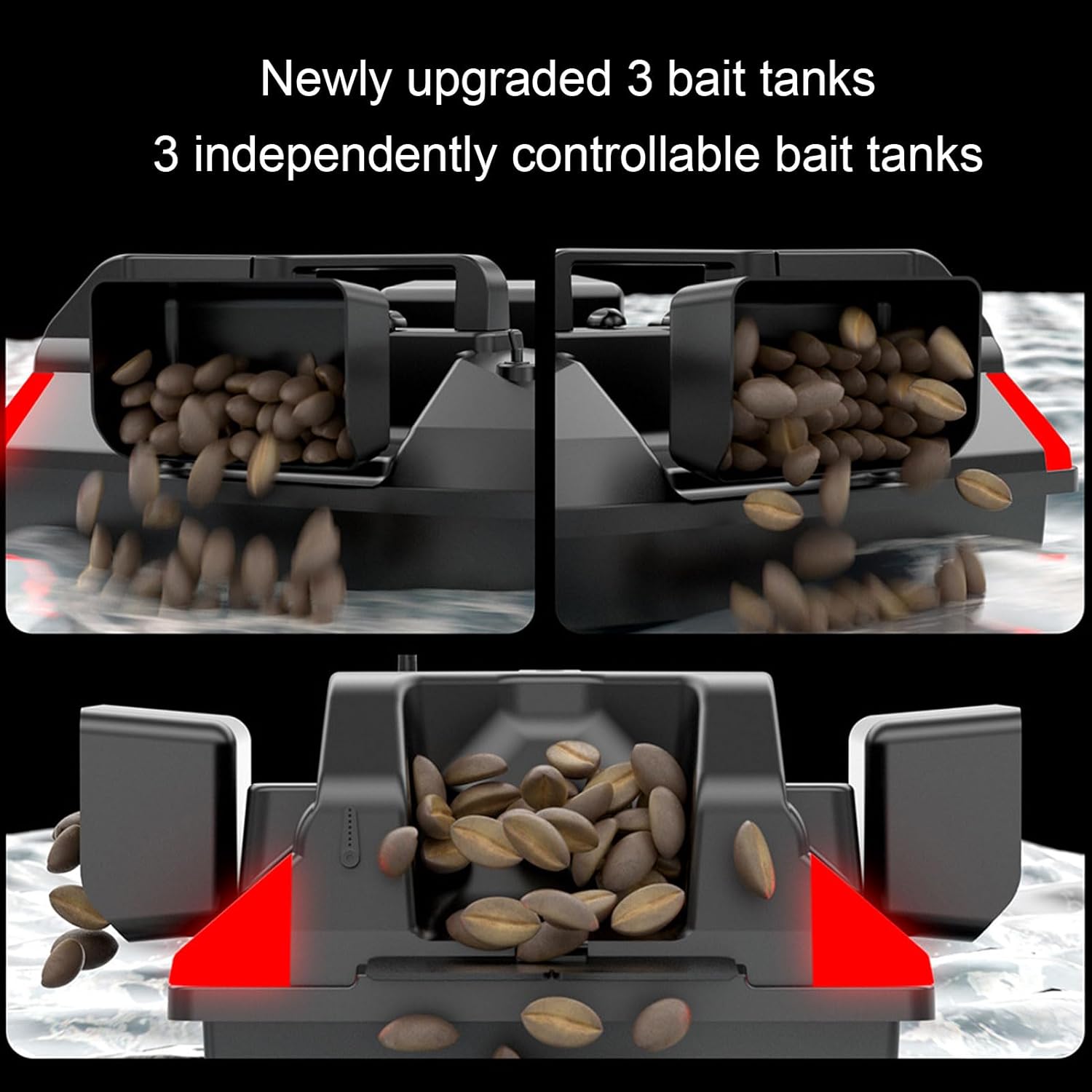 RC Boat Double Motors 500M Range Fishing Bait Boat 4.4Lbs Load W41380