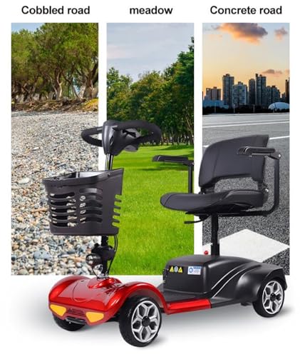 4 Wheel Mobility Scooter for Seniors Adults with Basket, Red X81430