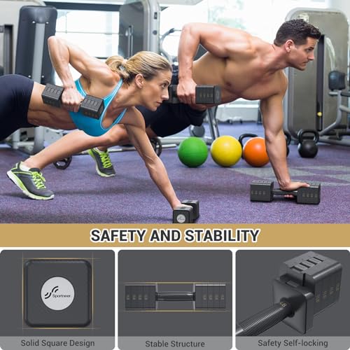 Sportneer Adjustable Dumbbells 5-in-1 Set of 2, 10 LB Hand Weights for Home Gym L73932