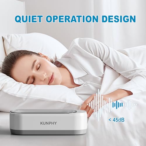 KUNPHY Ultrasonic Jewelry Cleaner, 12oz 46KHz, One-Touch Operation, White W240