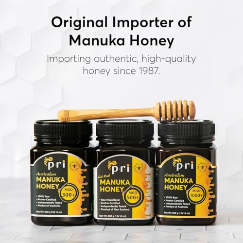 PRI Manuka Honey MGO 200+ Raw, 500g Jar K858