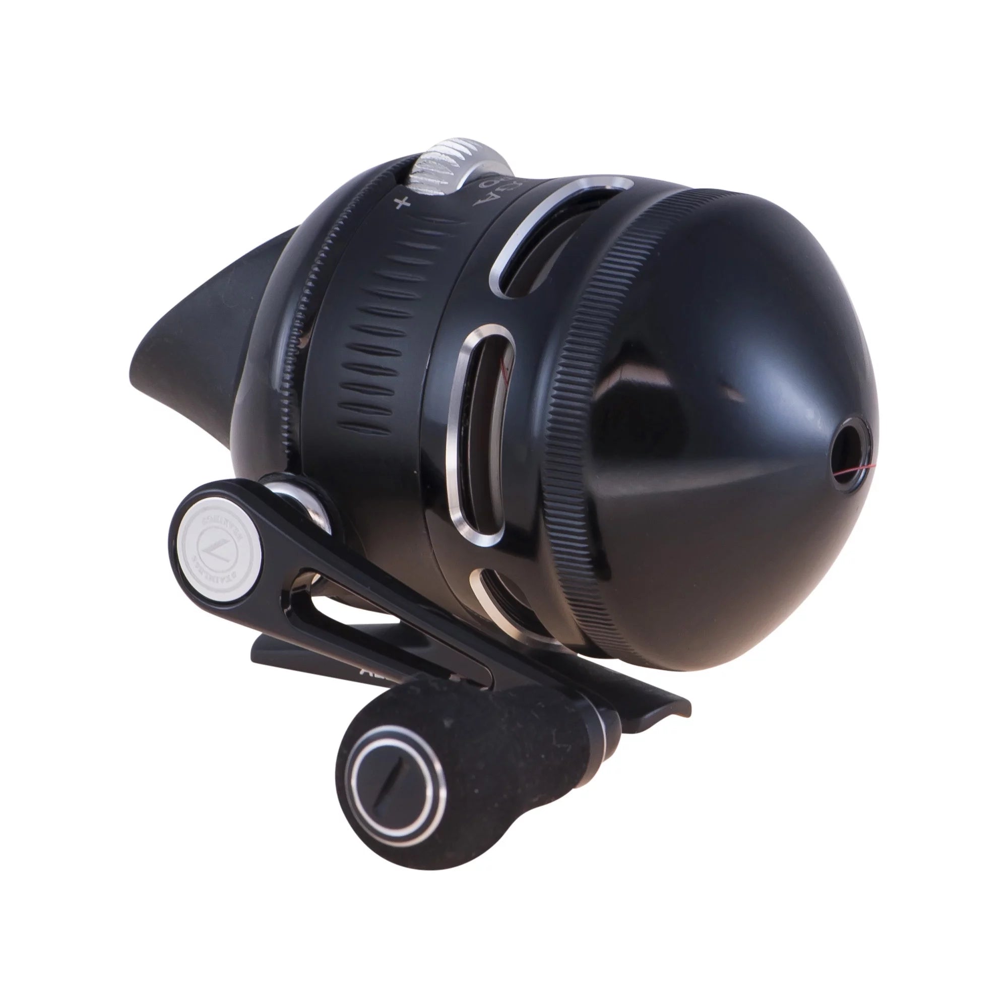 Zebco Omega Pro Spincast Fishing Reel, Size 20 Reel, Changeable Right or Left-Hand Retrieve, Pre-Spooled with 6-Pound Zebco Fishing Line, Aluminum and Double Anodized Front Cover, Black
