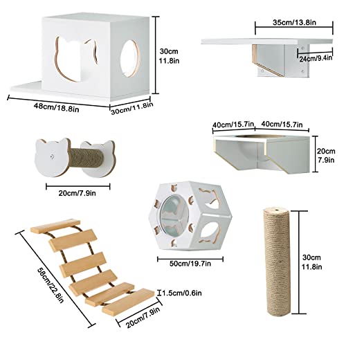 Cat Wall Furniture Set Solid Wood Cat Shelves with Perches S688
