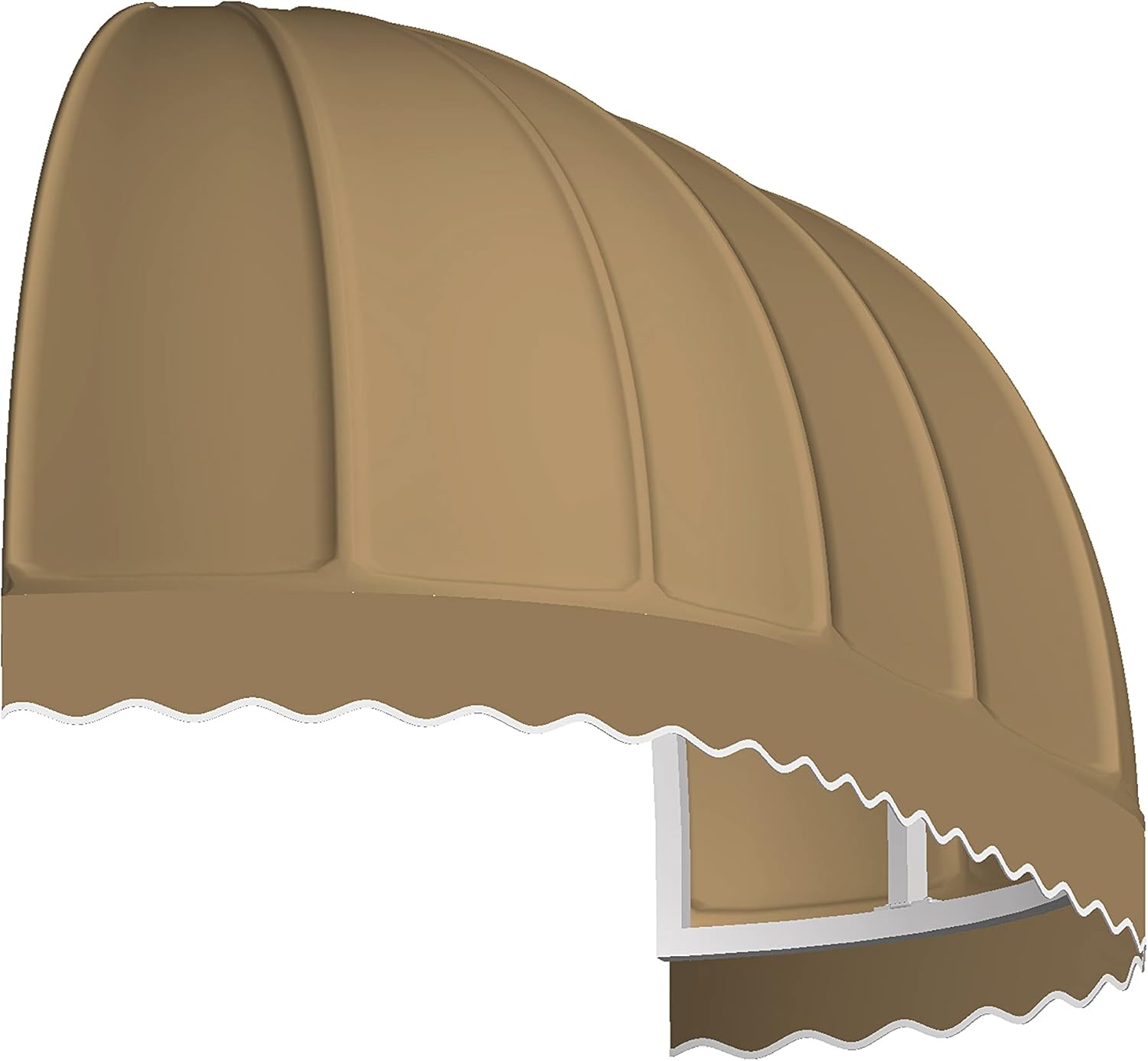 AWNTECH 6 ft. Chicago Elongated Dome Style Door/Window Awning Fixed Outdoor Canopy 76.5 Inch W x 31 Inch H x 24 Inch Proj, Dark Tan