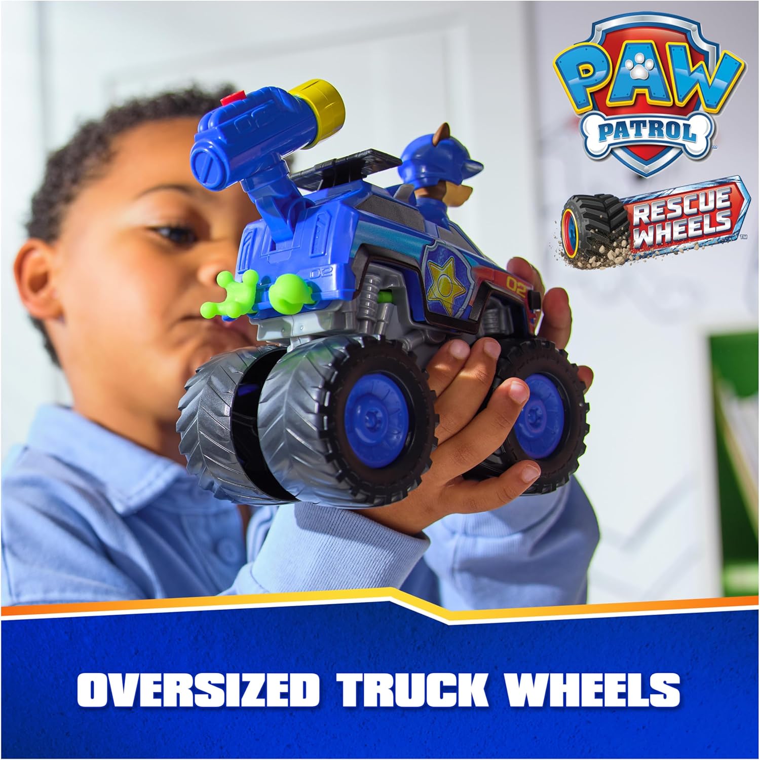 Paw Patrol Rescue Wheels Chase’s Cruiser Toy Truck with Projectile Launcher and Action Figure M1412