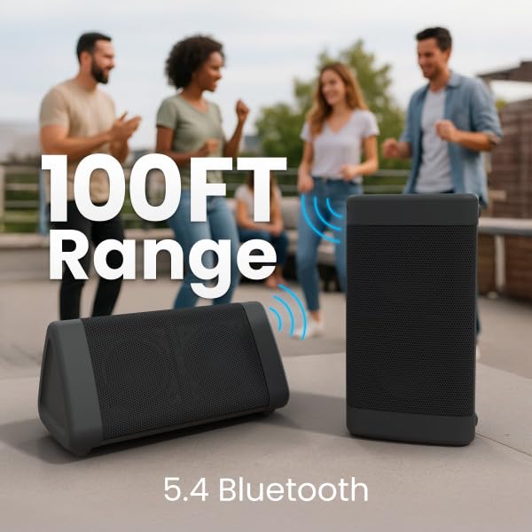 OontZ Angle 3 Portable Bluetooth 5.4 Speaker, IPX5 Water-Resistant, Black V1239