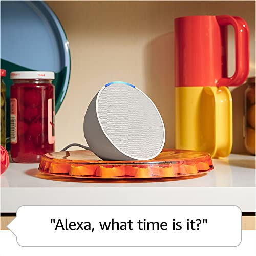 Certified Refurbished Echo Pop smart speaker with Alexa, Glacier White N553