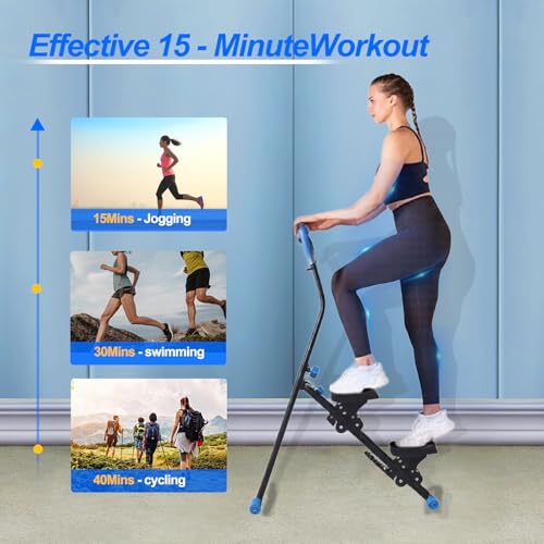 Foldable Stair Stepper Climber with Adjustable Handles for Home D497