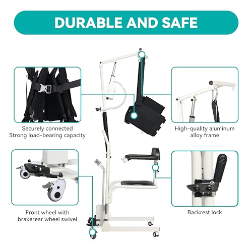 Electric Transfer Chair Patient Lift 4 in 1, 180° Split Seat, 330 lbs Capacity Q3274