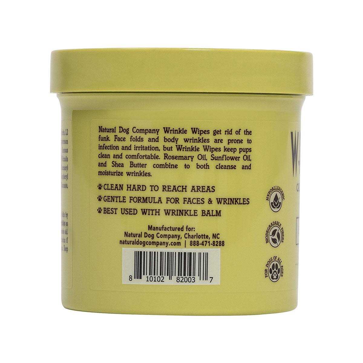 Natural Dog Company Wrinkle Wipes for Dogs D888634