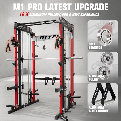 RitFit M1 & M1 Pro Smith Machine with Cable Crossover System for Home Gym Y659852