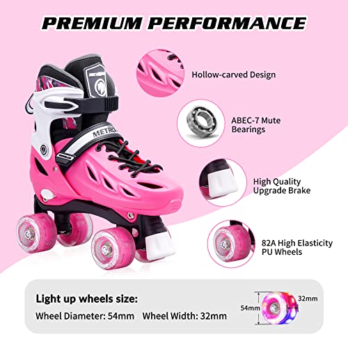 METROLLER Roller Skates for Kids, Adjustable 4 Sizes with Light Up Wheels C6565