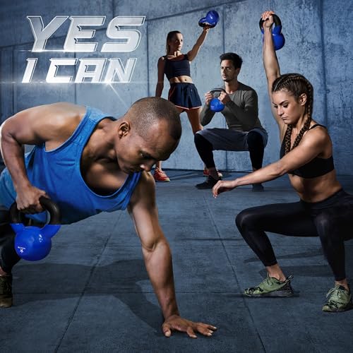 Yes4All 5-100 LB Vinyl Coated Cast Iron Kettlebells M964803