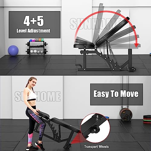 SunHome Multifunction Home Gym System with 138LB Weight Stack P641519