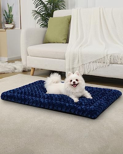 Washable Dog Bed Mat Ultra Soft Crate Pad for Large Dogs, 41 x 27 Inch, Gray K707024