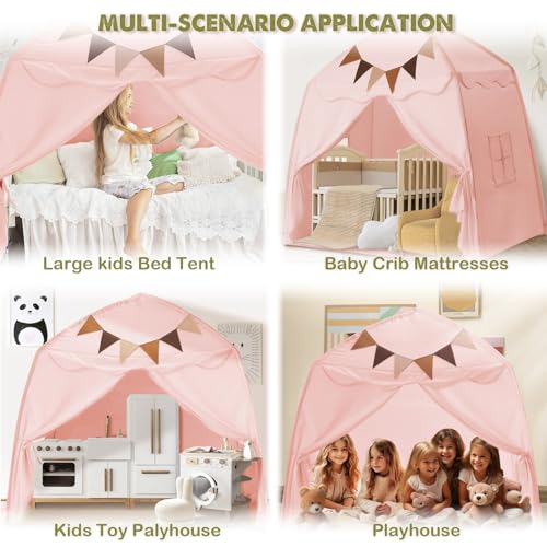 Extra Large Kids Play Tent with Star Lights, Portable & Foldable Teepee B40178