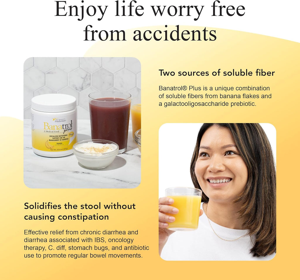 Medtrition Banatrol Natural Anti-Diarrheal with Prebiotics, 28 Servings (Pineapple) C90845