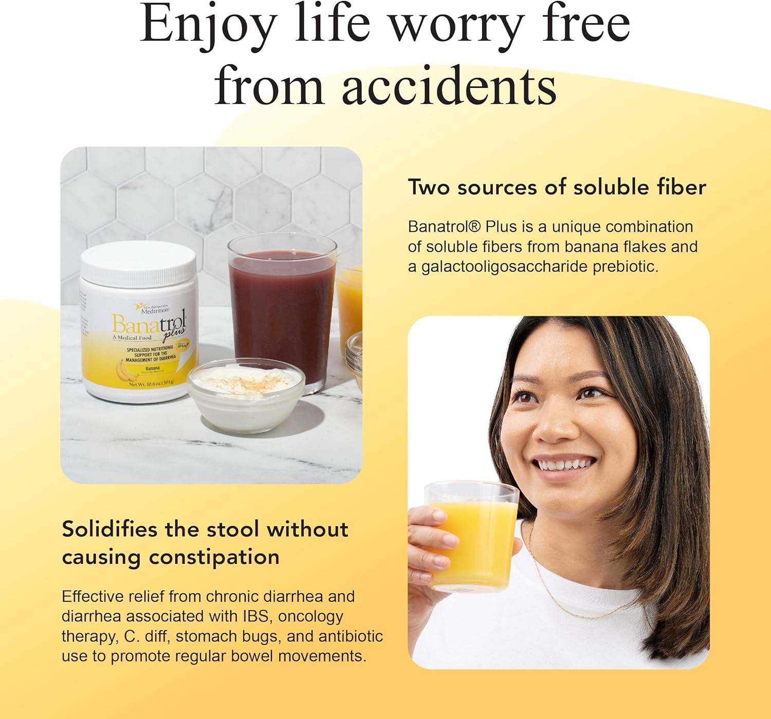 Medtrition Banatrol Natural Anti-Diarrheal with Prebiotics, 28 Servings (Pineapple) C90845