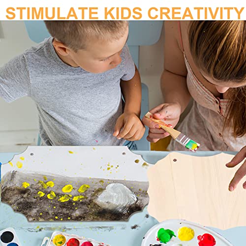 12Pcs Unfinished Wood Slices Rectangle Blank for Crafts, Door Hanger, Painting, 8.8 x 5.7 Inches G43648