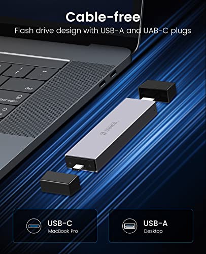 ORICO M.2 NVMe SATA SSD Enclosure, 10Gbps USB-C 3.2 Gen2, Aluminum Tool-Free Case L243158