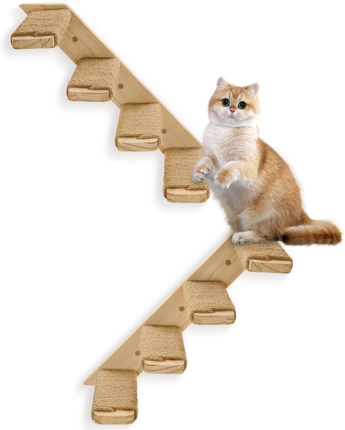2 Pack 4 steps Cat Wall shelves Cat Stairs Wall Mounted,Design with Eco-Friendly Sisal Rope.A Larger Size Cat Wall Steps Cat tree supplies