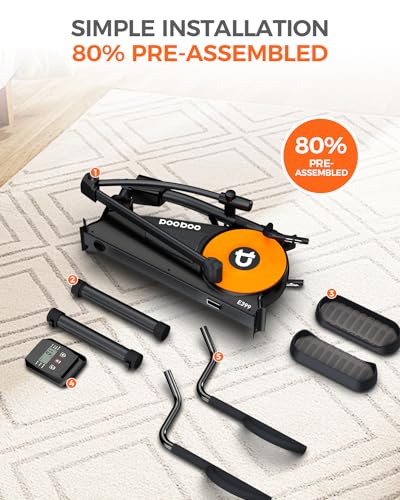 pooboo Elliptical Machine with 16-Level Resistance and LCD Monitor N448672