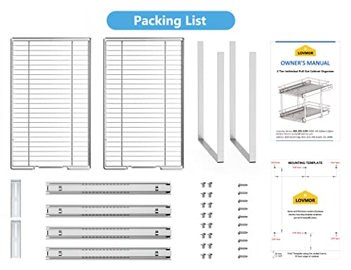 LOVMOR 2 Tier Pull Out Cabinet Organizer for Kitchen Storage B18505