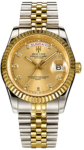 41MM Mens Luxury Quartz Watch with Calendar Luminous Waterproof Wrist Watches