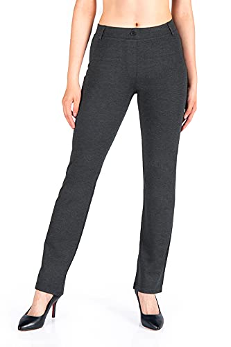 Yogipace Women's Straight Leg Yoga Dress Pants with Belt Loops H62689
